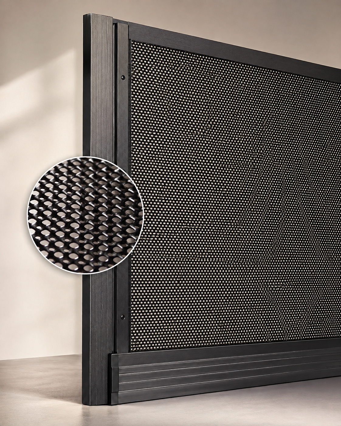 Security door perforated mesh detail