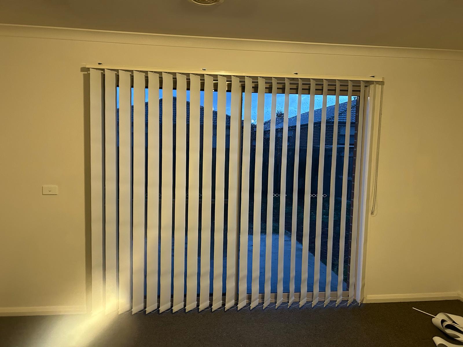 Vertical Blinds closed for privacy