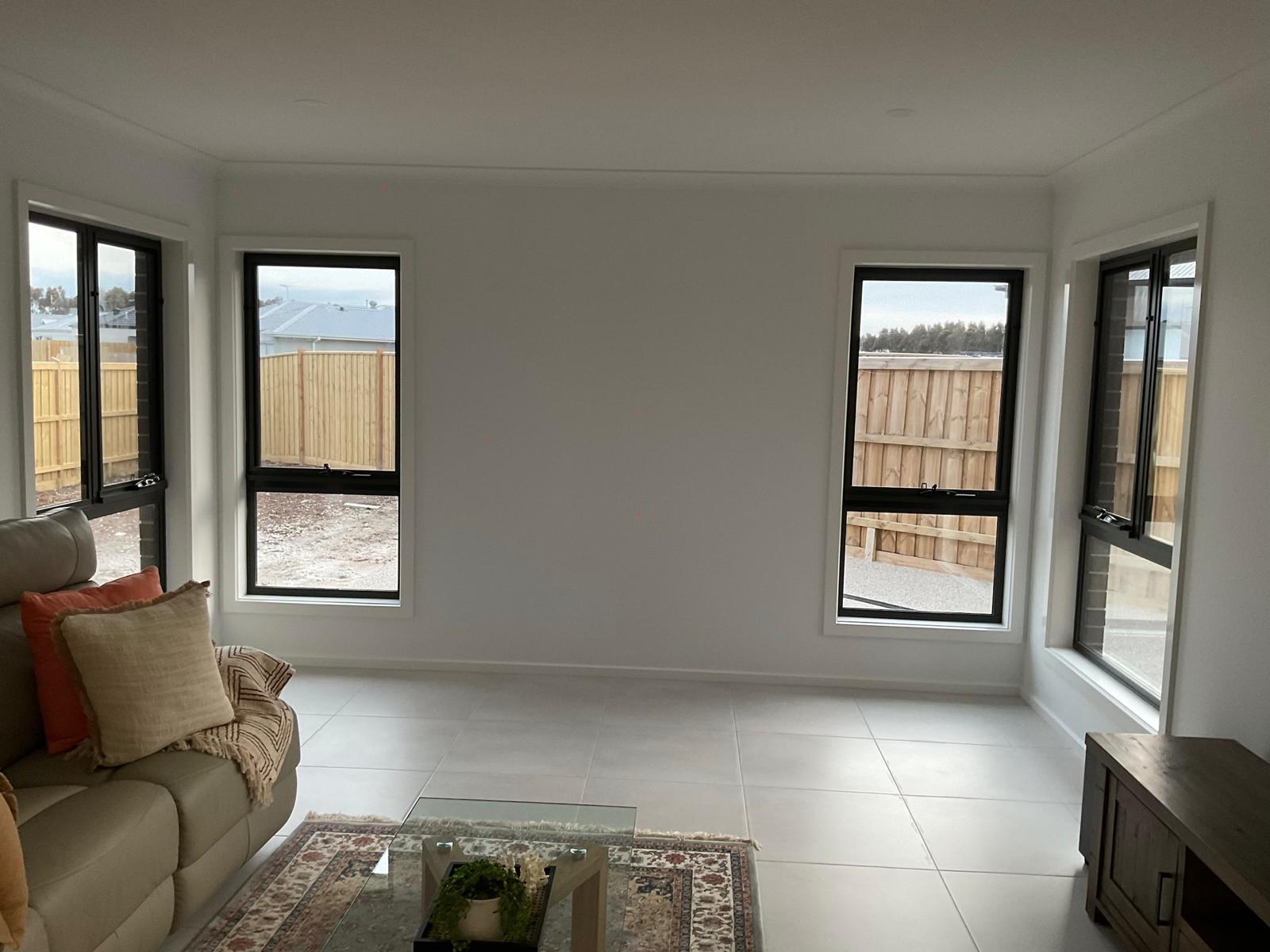 Living room before Plantation Shutters
